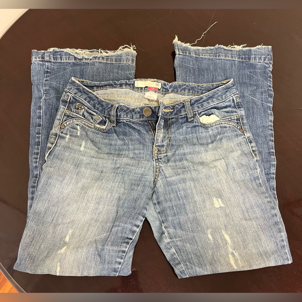 Route 66 Jeans Womens 8 S Blue Denim Boot Cut Low Rise Fading Y2K distressed